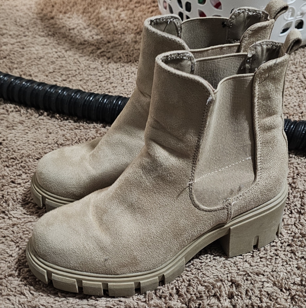 Tan Suede Chelsea Ankle Boots